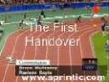 A close look at 4x100 relay mens final Sydney 2000